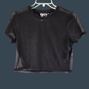 Women's Killstar Sheer Short Sleeve Crop Top Size XXL